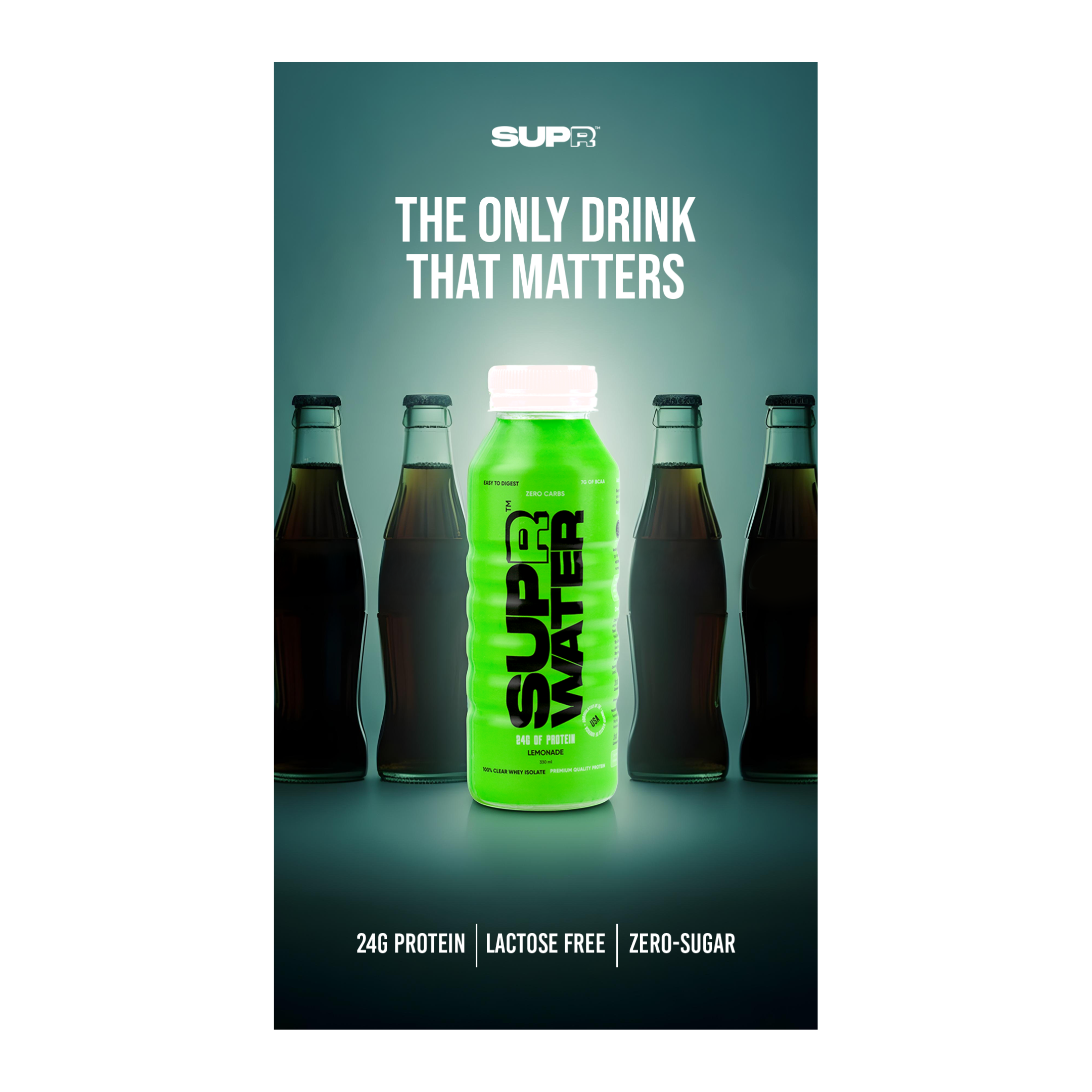 SUPR Water Pack of 1 (Berry Blast, Grape Frost, Lemonade and Mango Orange)